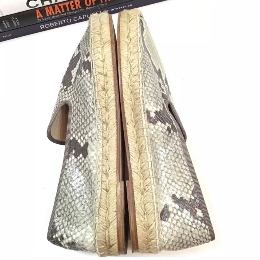 Elyse Walker Flats Blair Espadrille Snake Slip On Shoes